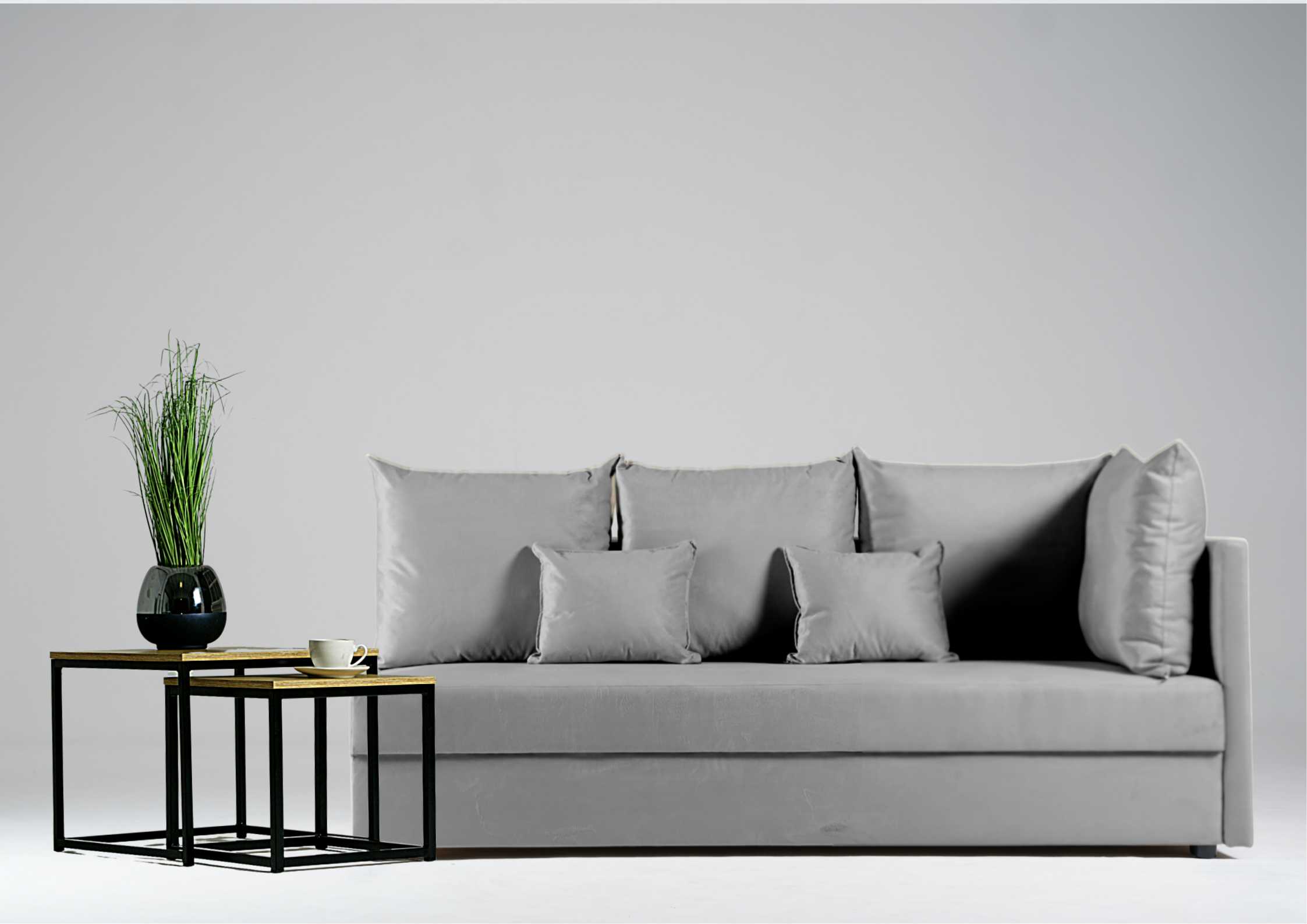 Szara sofa do salonu Mobo